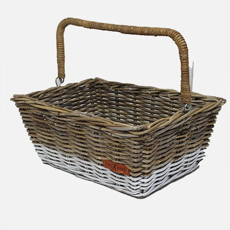 Wicked Boodschappenmand 22L Bruin/Wit - Fietsmand