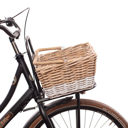 Wicked Boodschappenmand 22L Bruin/Wit - Fietsmand
