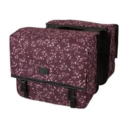 FastRider Dubbele fietstas Nara Mini Flower Aubergine 33L