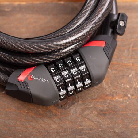 DoubleLock Kabelslot Coil Cable Combo 240 CM  - 12 MM  met cijfercode