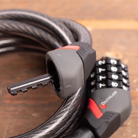 DoubleLock Kabelslot Coil Cable Combo 240 CM  - 12 MM  met cijfercode