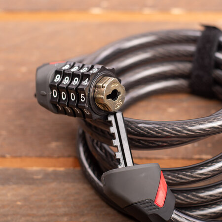 DoubleLock Kabelslot Coil Cable Combo 240 CM  - 12 MM  met cijfercode