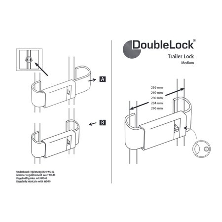 DoubleLock Trailer Lock RED Medium