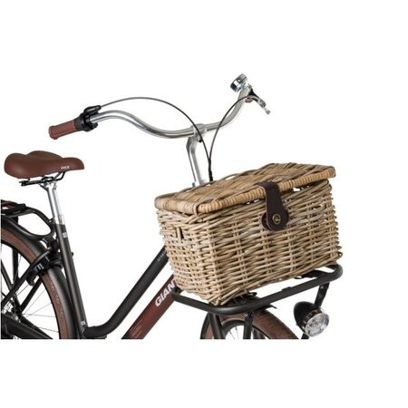 FastRider Fietsmand Sera met klep Naturel - Medium