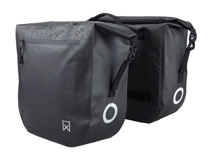 Dubbele fietstas Waterdicht 46L Diepzee Groen