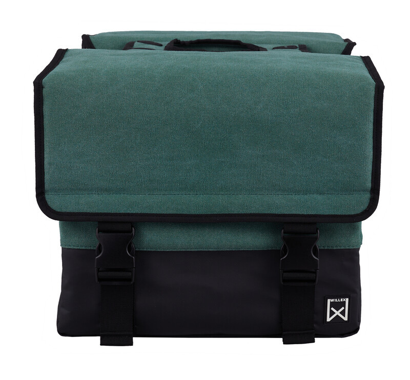 Dubbele Canvas Tas Plus Groen/Matzwart 40L