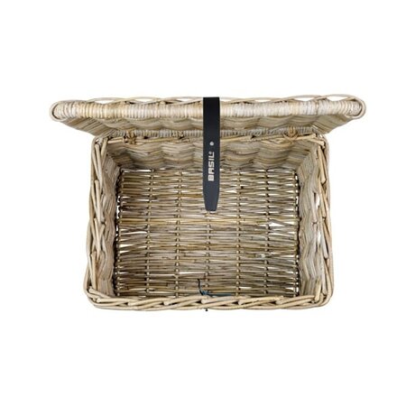 Basil Fietsmand Dax met Deksel Grijs - Maat L