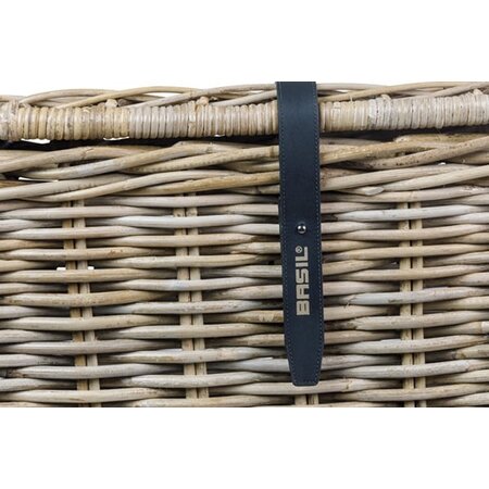 Basil Fietsmand Dax met Deksel Grijs - Maat S