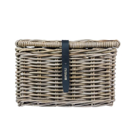 Basil Fietsmand Dax met Deksel Grijs - Maat S