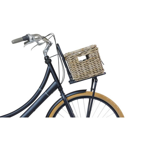 Basil Fietsmand Dax met Deksel Grijs - Maat S