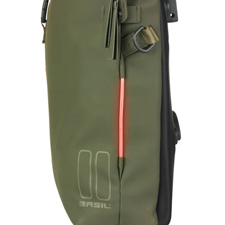 Basil Enkele fietstas SoHo Nordlicht MIK Studs 17L Mosgroen