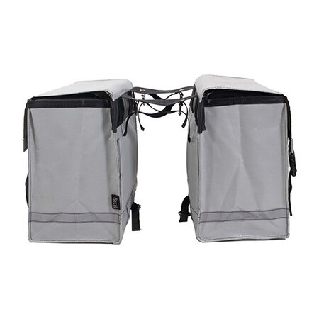 Beck Dubbele fietstas Nostalgic 52L Silver