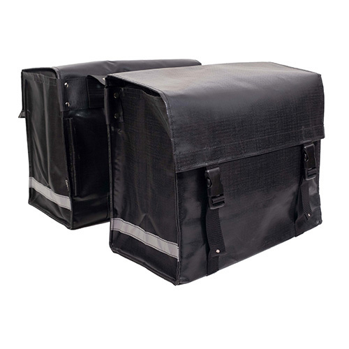 Dubbele fietstas Nostalgic 52L Black Shiny