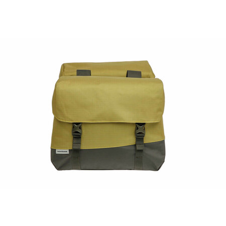 New Looxs Dubbele fietstas  Oslo Joli Double 37L Olijfgroen/geel