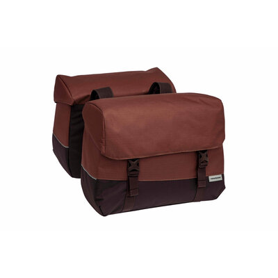 New Looxs Dubbele fietstas Oslo Joli Double 37L Bordeaux/roest