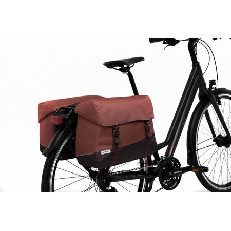 New Looxs Dubbele fietstas  Oslo Joli Double 37L Bordeaux/roest