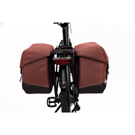 New Looxs Dubbele fietstas  Oslo Joli Double 37L Bordeaux/roest