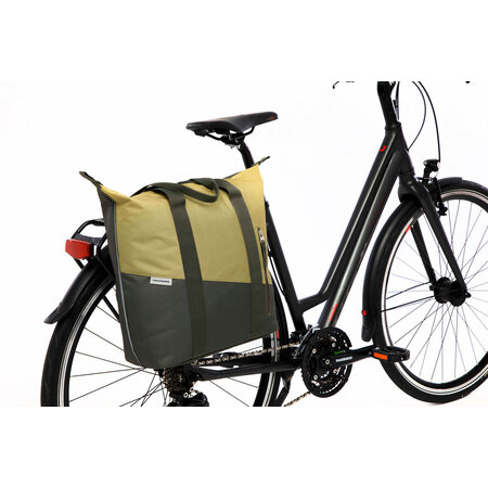 New Looxs Enkele fietstas Shopper Oslo Kota 24L Olijfgroen/geel