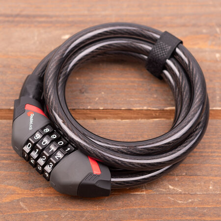 DoubleLock Kabelslot Coil Cable Combo 185 CM  - 12 MM  met cijfercode