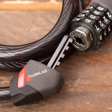 DoubleLock Kabelslot Coil Cable Combo 185 CM  - 12 MM  met cijfercode
