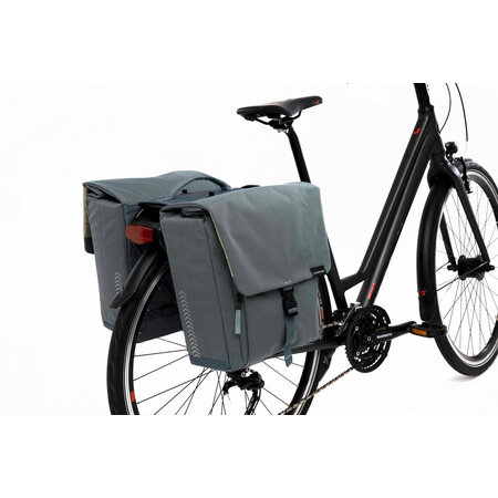 New Looxs Dubbele fietstas Tulum Detachable 32L Grijs/Groen