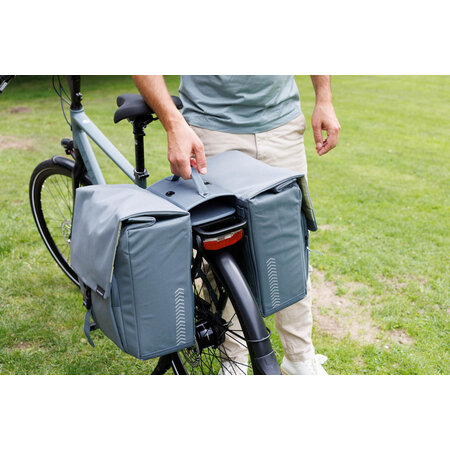 New Looxs Dubbele fietstas Tulum Detachable 32L Grijs/Groen