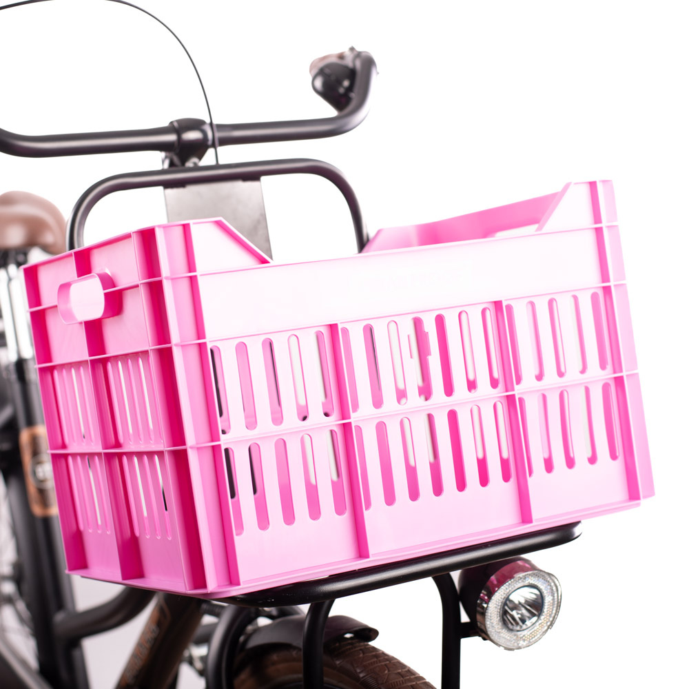 Fietskrat Recycled 30L Felroze