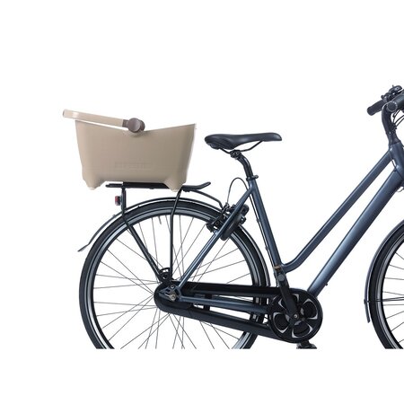 Basil Hondenfietsmand Buddy  MIK 2.0 Biscotti Brown - Met kussen, riem en beugel - ook voor de kat