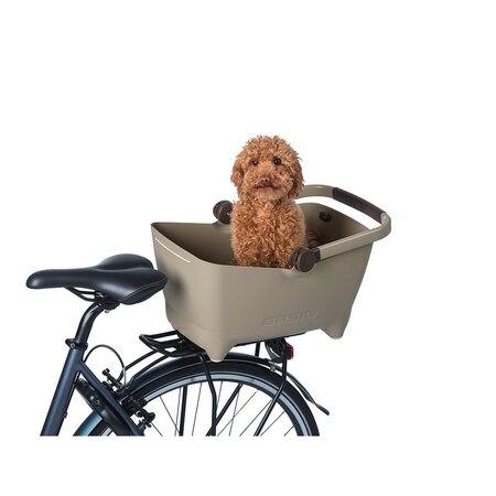 Basil Hondenfietsmand Buddy  MIK 2.0 Biscotti Brown - Met kussen, riem en beugel - ook voor de kat