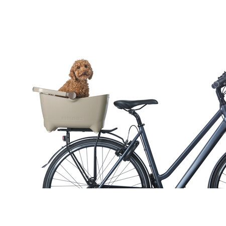 Basil Hondenfietsmand Buddy  MIK 2.0 Biscotti Brown - Met kussen, riem en beugel - ook voor de kat