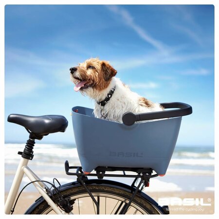 Basil Hondenfietsmand Buddy MIK 2.0 Faded Denim - Met kussen, riem en beugel - ook ideaal voor de kat!