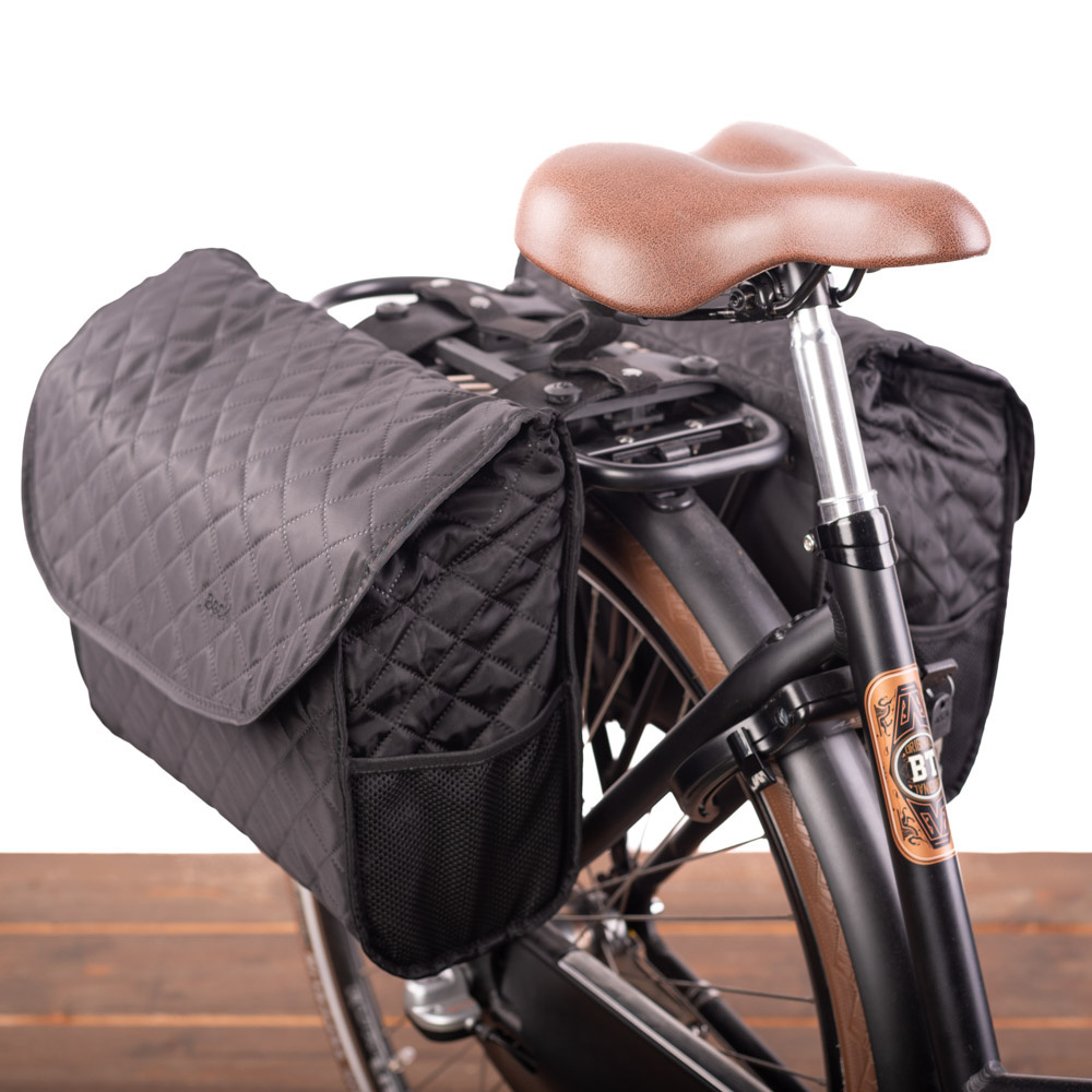 Dubbele fietstas Quilt MIK 36L Zwart