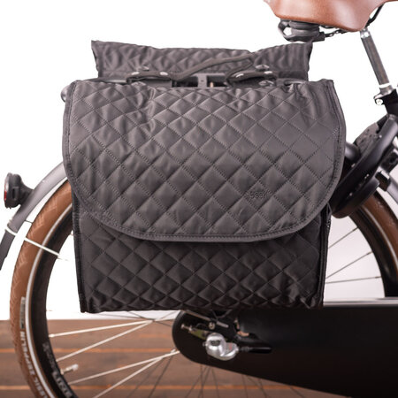 Beck Dubbele fietstas Quilt MIK 36L Zwart