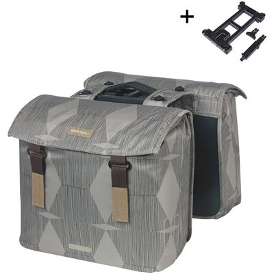 Basil Dubbele fietstas Elegance MIK 2.0 40-49L Chateau Taupe