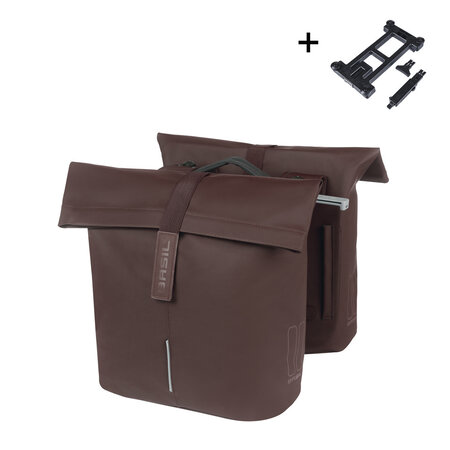 Basil Dubbele fietstas City MIK 2.0 Roasted Brown 28-32L