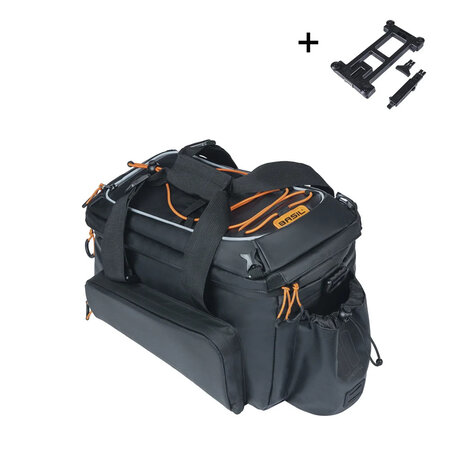 Basil Miles Tarpaulin Trunkbag XL Pro MIK 2.0 9-36L Bagagedragertas Black Orange