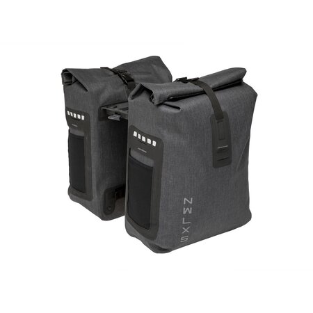 New Looxs Dubbele fietstas Varo Double 40L Grey Racktime - Waterdicht