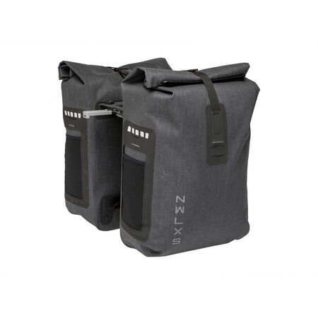 New Looxs Dubbele fietstas Varo Double 40L Grey MIK - Waterdicht