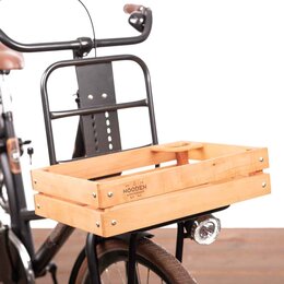 Wooden Amsterdam Urban Explorer Fietskrat S met bekerhouder