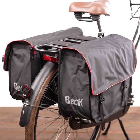 Beck Dubbele fietstas Organic Rode Bies 42L