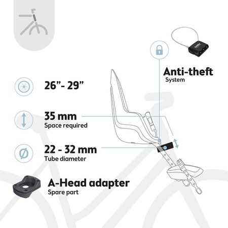 Bobike Voorzitje ONE Mini Eco Zwart/Bruin