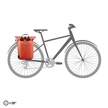 Ortlieb Enkele Fietstas en Rugtas Vario QL 3.1 Rooibos - 26L