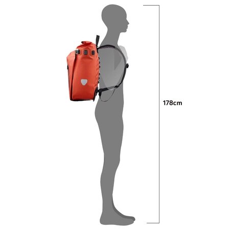 Ortlieb Enkele Fietstas en Rugtas Vario QL 3.1 Rooibos 20L