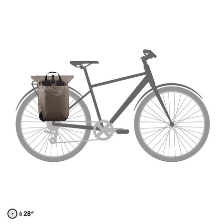 Ortlieb Enkele Fietstas en Rugtas Vario QL 2.1 Dark Sand - 20L