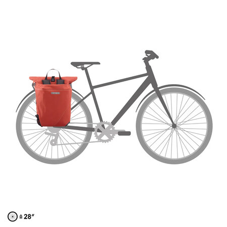 Ortlieb Enkele Fietstas en Rugtas Vario Plus QL 2.2 Dark Chili - 26L