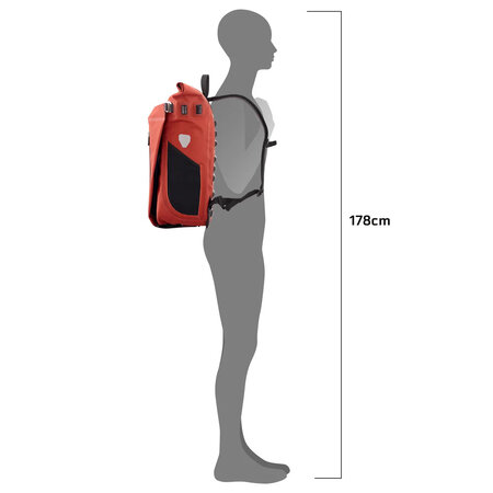 Ortlieb Enkele Fietstas en Rugtas Vario Plus QL 2.2 Dark Chili - 26L