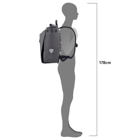 Ortlieb Enkele Fietstas en Rugtas Vario Urban QL 2.2 Pepper - 20L