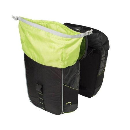 Basil Dubbele Fietstas Miles MIK 2.0 32L Black/Lime