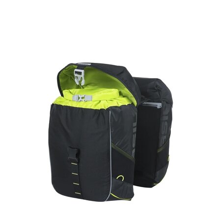 Basil Dubbele Fietstas Miles MIK 2.0 32L Black/Lime