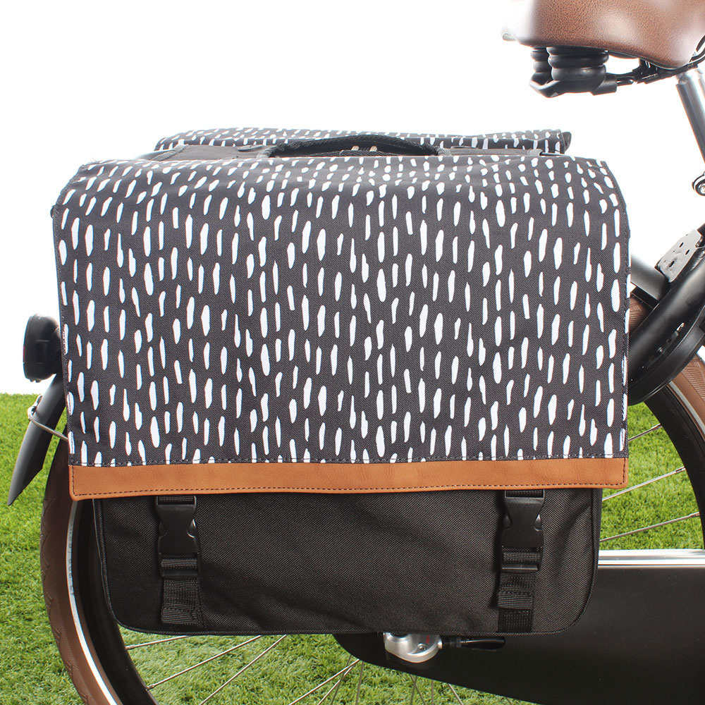 Dubbele fietstas Nara 33L Zwart